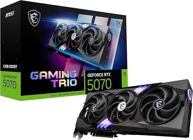 MSI GeForce RTX 5070 GAMING TRIO OC - 12GB GDDR7 Graphics Card for 4K Gaming