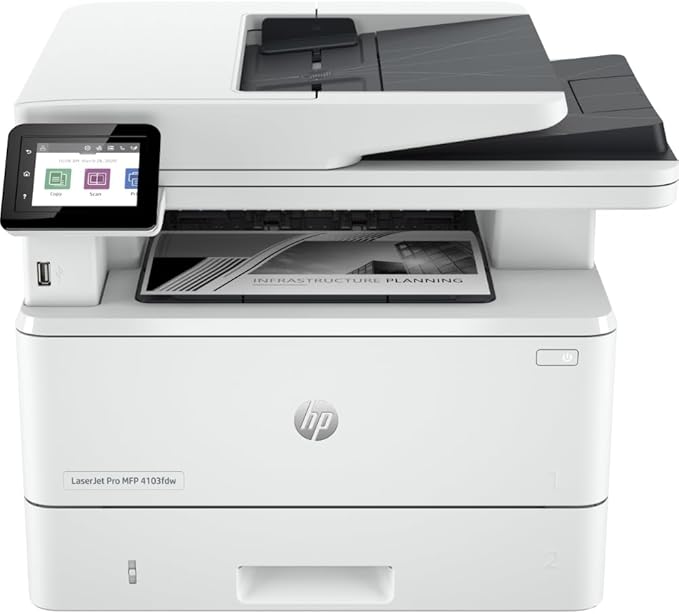 HP LaserJet Pro 4103fdw All-in-One Printer with Fax
