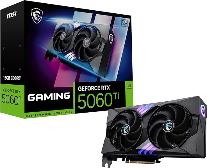 MSI GeForce RTX 5060 Ti VANGUARD SOC 16GB GDDR7 Graphics Card - Next-Gen Performance GPU