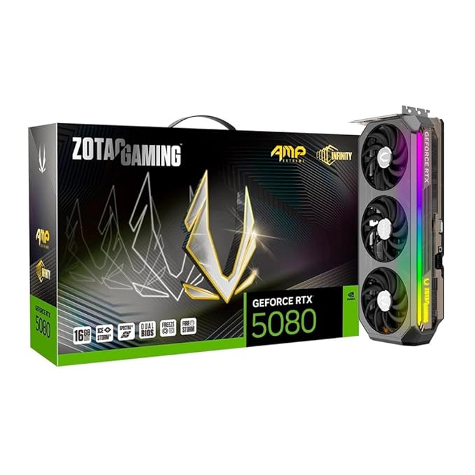 ZOTAC GAMING GeForce RTX 5080 AMP Extreme | 16GB GDDR7 Ultimate 4K Gaming GPU