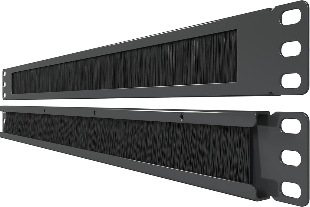 1U Rack Brush Panel: Cable Management, Airflow, Dust Control