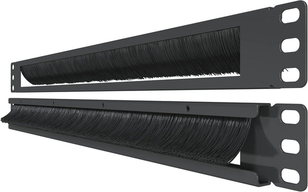 1U Rack Brush Panel: Cable Management, Airflow, Dust Control