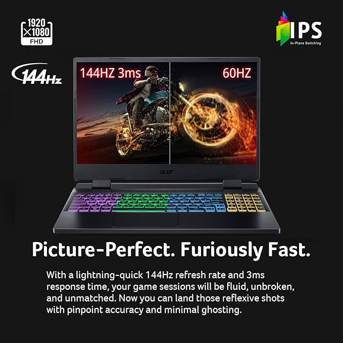 Acer Nitro 5 Gaming Laptop - Intel Core i7-12700H 12th Gen, 16GB RAM, 512GB SSD, 4GB RTX 3050 Nvidia Geforce UHD Graphics, 15.6" Screen