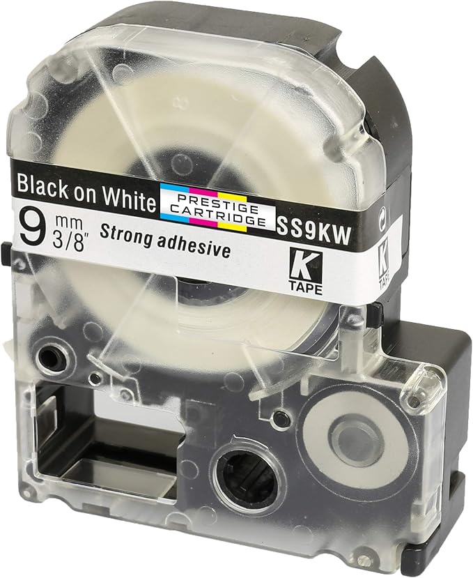Epson SS-9KW Label Tape 9mm x 8m – Black on White