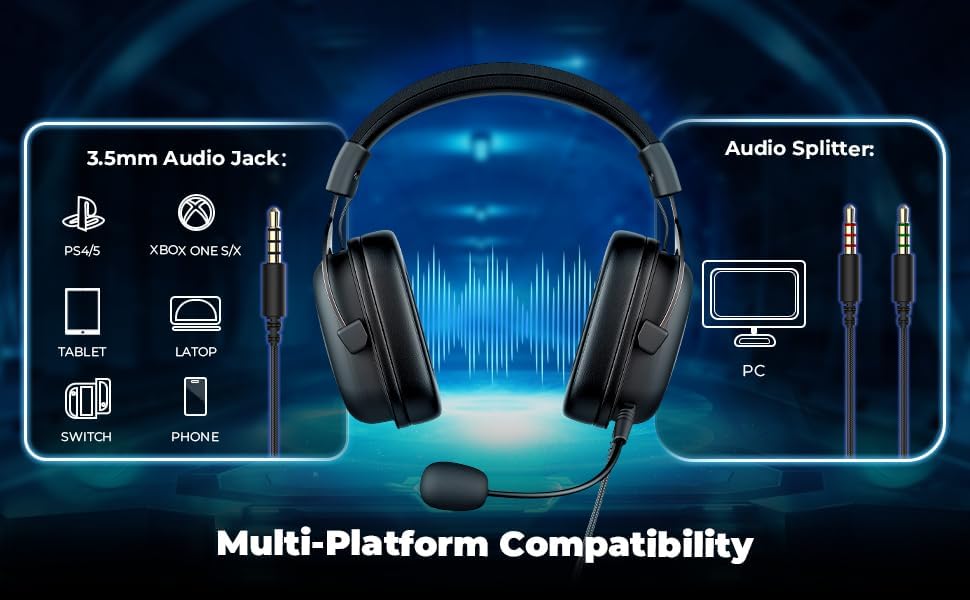 Havit H2002D Gaming Headset - 53mm Drivers, Detachable Mic, 3.5mm Jack & PS5
